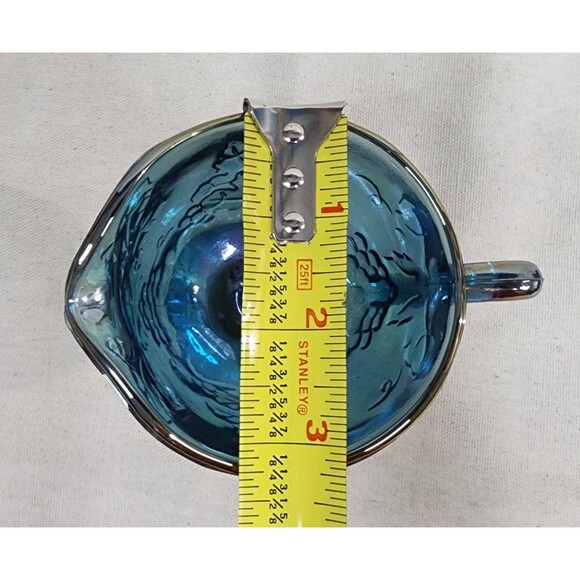 Vintage Indiana Glass Harvest Grape Blue Carnival Glass Creamer & Sugar Set - Picture 16 of 16